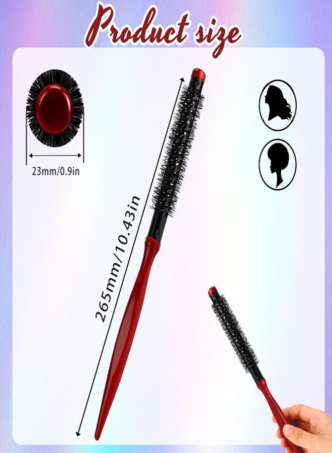 Styquenzer Small Round Brush for Blow Out - Dia 1 Inch Mini Quiff Roller Brush with Wooden Handle and Stiff Nylon Bristles for Styling Wet, Dry, Short, Fine Hair, Bangs, Blowout Volume - Image 4